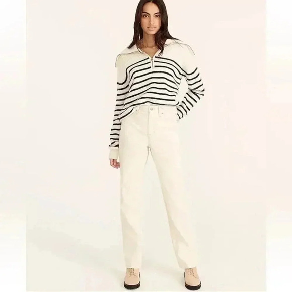 J. Crew Slouchy Boyfriend Jean in Ecru Natural 100% Cotton Size 25 NWT - Picture 1 of 11